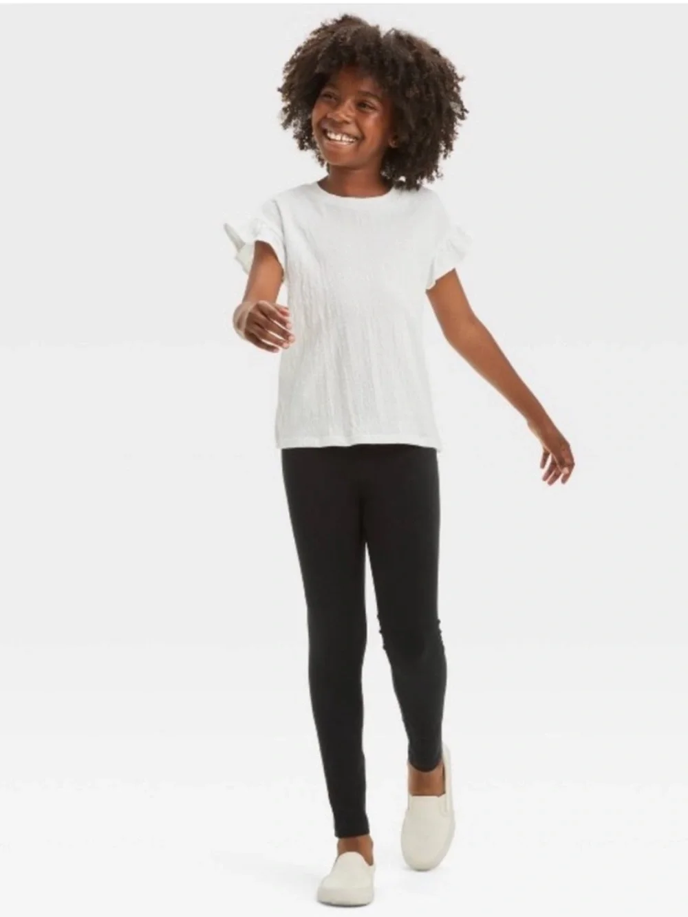 Cat & Jack Girls' Leggings Pants - Black XS